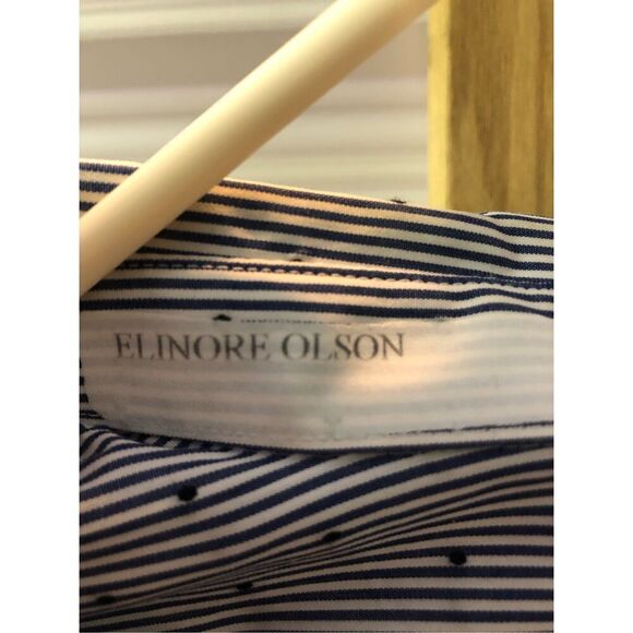 Lands End Women’s Blue Striped Collared Button Up Long Sleeve Blouse Size Petite - Picture 5 of 8